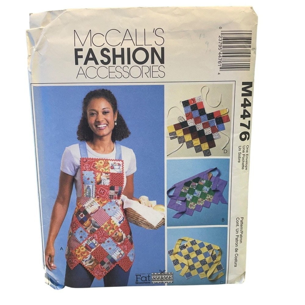 McCALL'S M4476 Patchwork Aprons Sewing Pattern One‎ Size